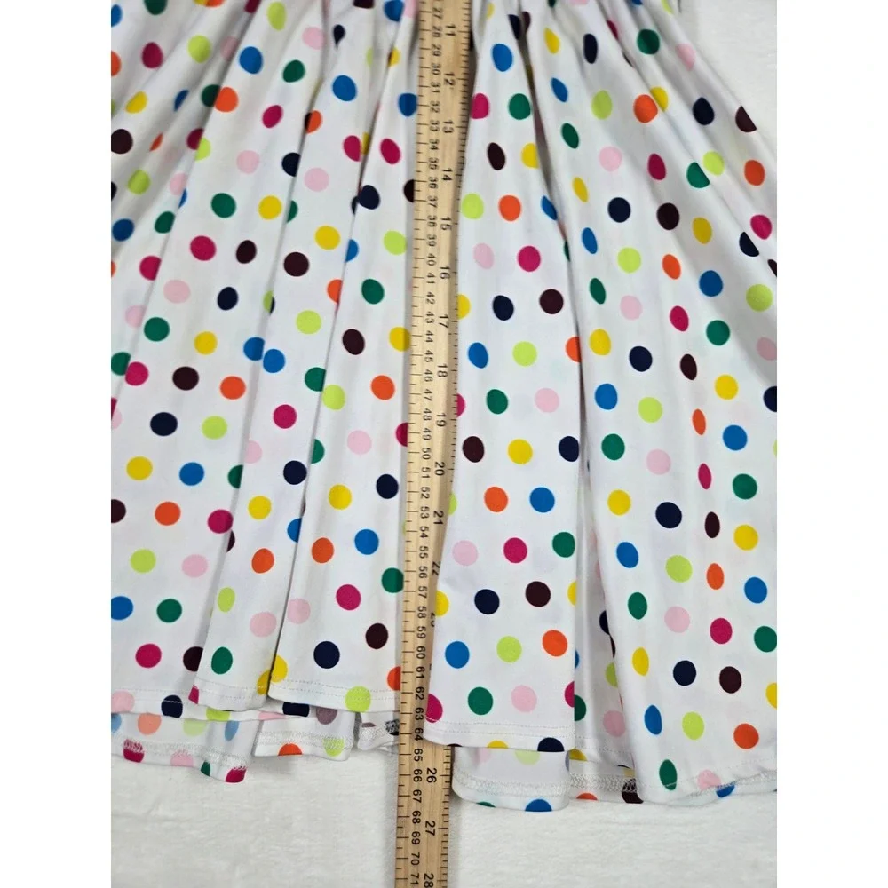 Dot Dot Smile Girls White Rainbow Polka Dot Sleeveless Fit Flare‎ Twirl Dress 7